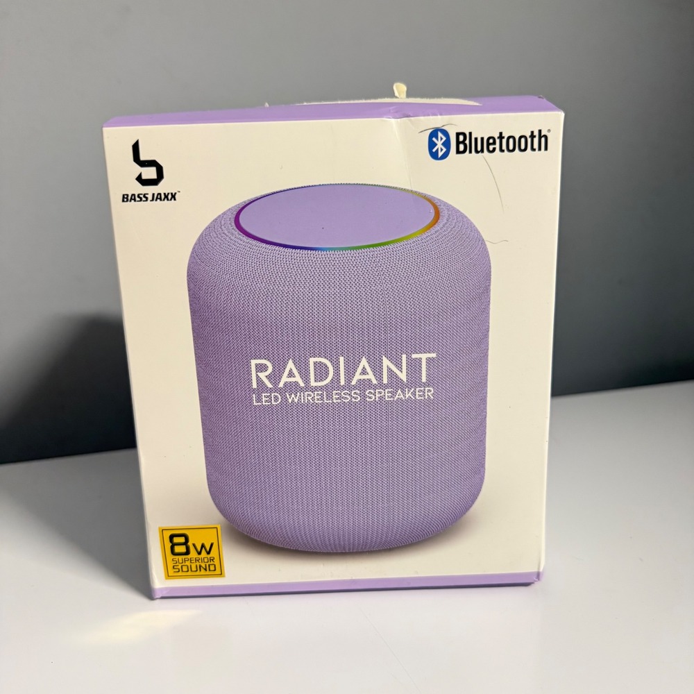 Bass Jaxx Radiant LED Wireless Bluetooth Speaker Purple 8W Color Changing Light